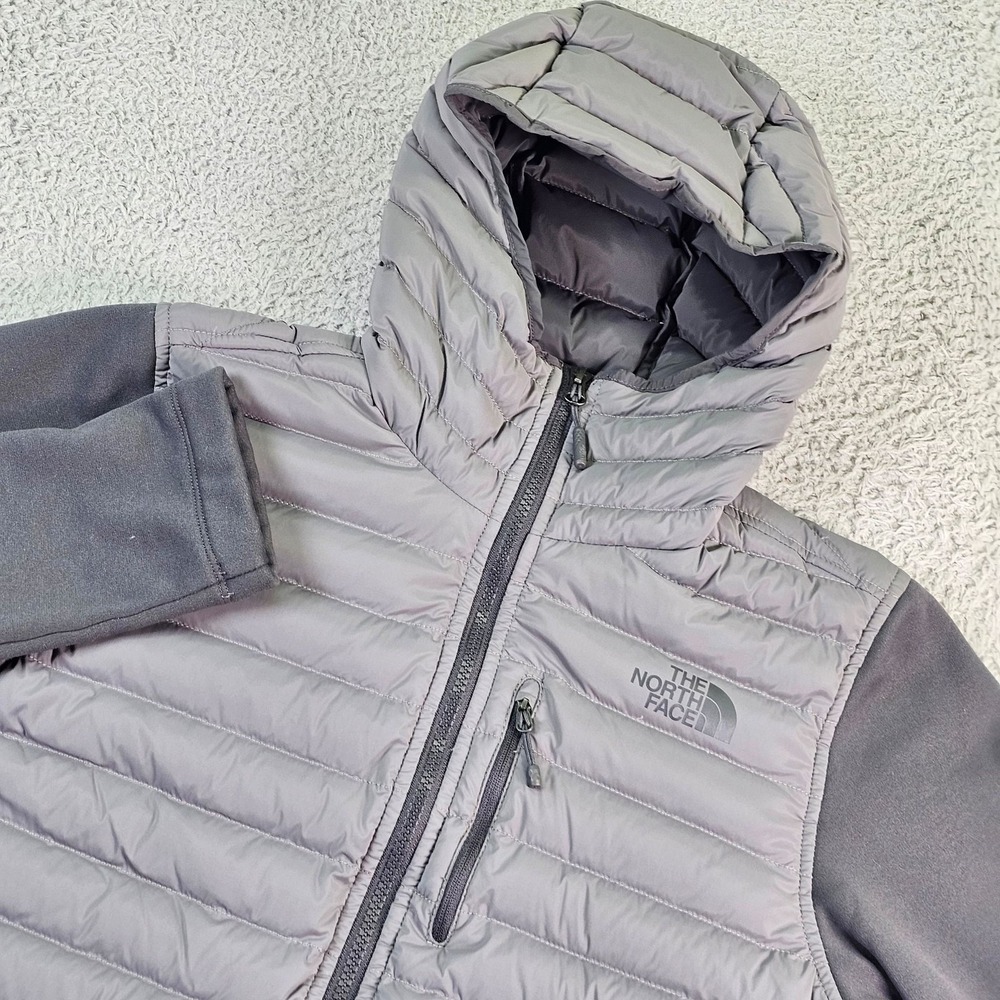 The North Face Jacket Mens Small Gray Hooded 700 Down Full Zip Puffer NF0A2TBV